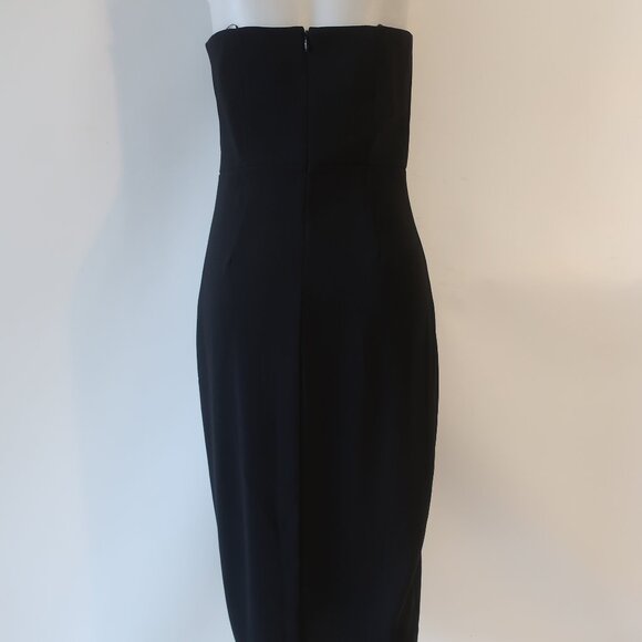 NWT Womens Amanda Uprichard Black Strapless Midi Dress M - Picture 10 of 13